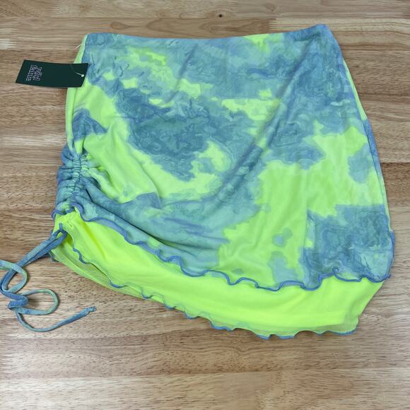Wild Fable Women's Green Tie-Dye Mesh Side Ruched Mini Skirt - Size Large - NWT - Picture 5 of 6